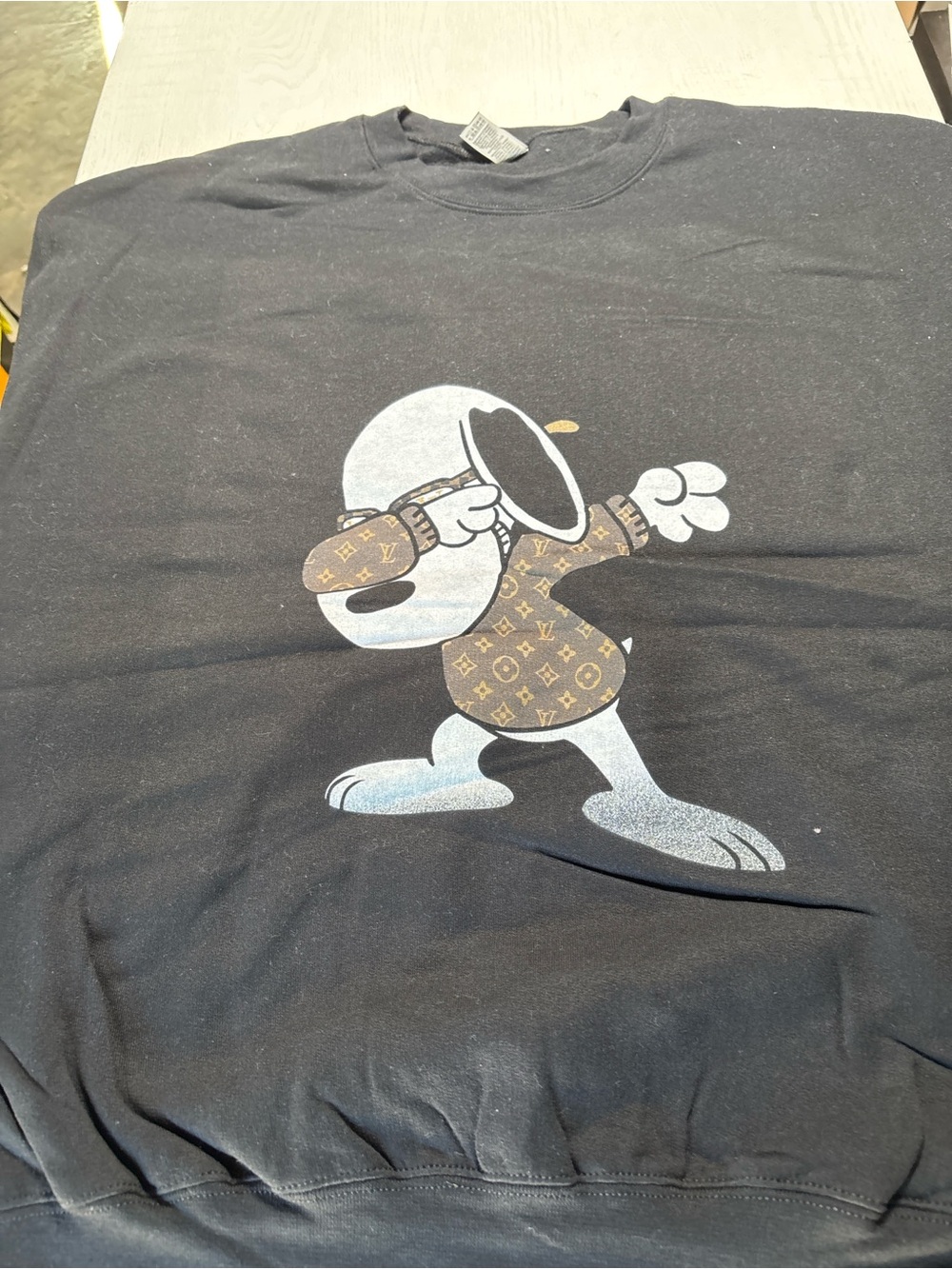 Gildan Black Sweatshirt with Graphic Dabbing Character